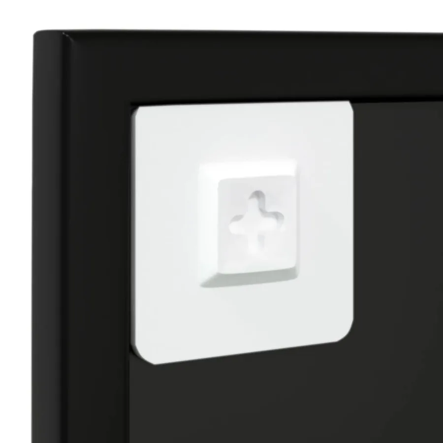 Miroirs muraux 3 pcs noir 80x60 cm métal - 6