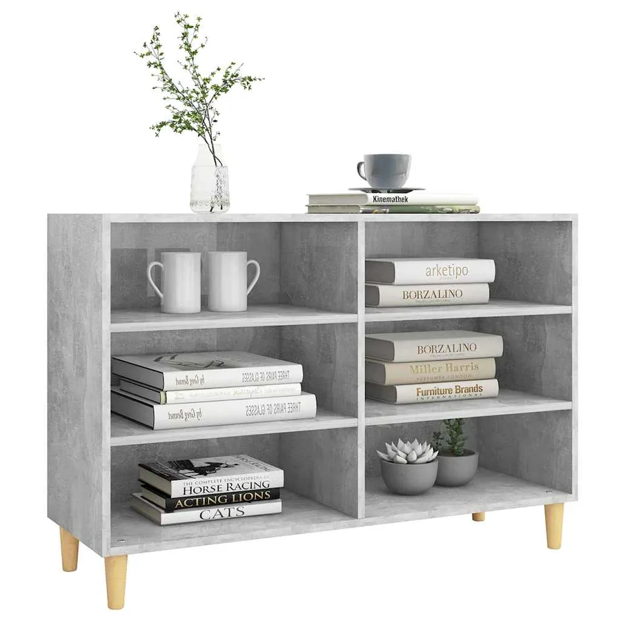 Buffet gris béton 103,5x35x70 cm bois d'ingénierie - 3