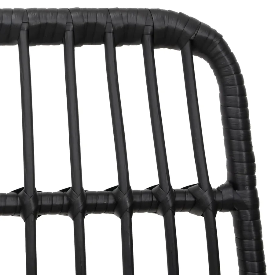 Ensemble à manger de jardin 3 pcs Noir Résine tressée - 6