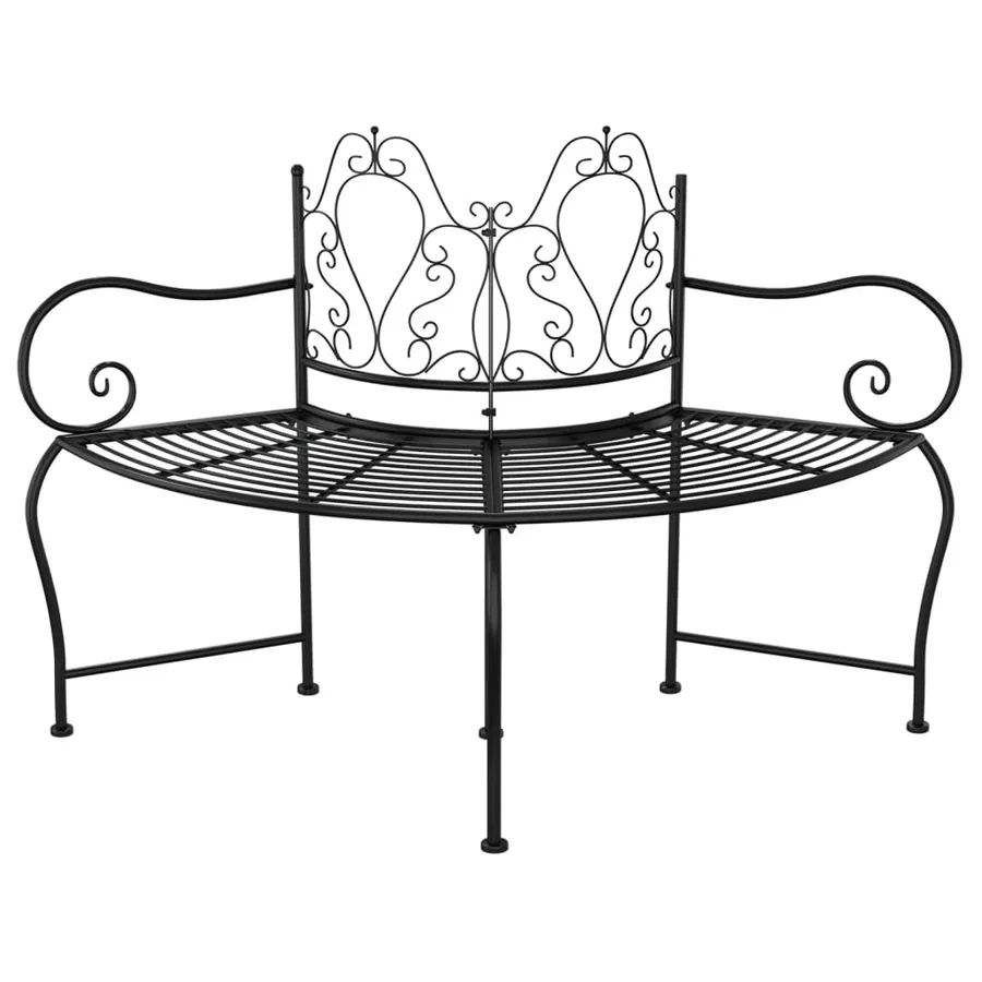 Banc tour d'arbre 150 cm Noir Acier - 4