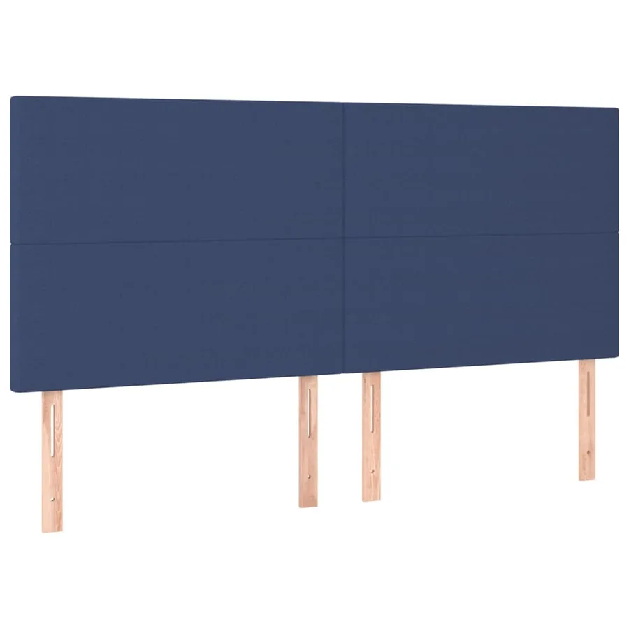 Tête de lit Bleu 200x5x118/128 cm Tissu - 2