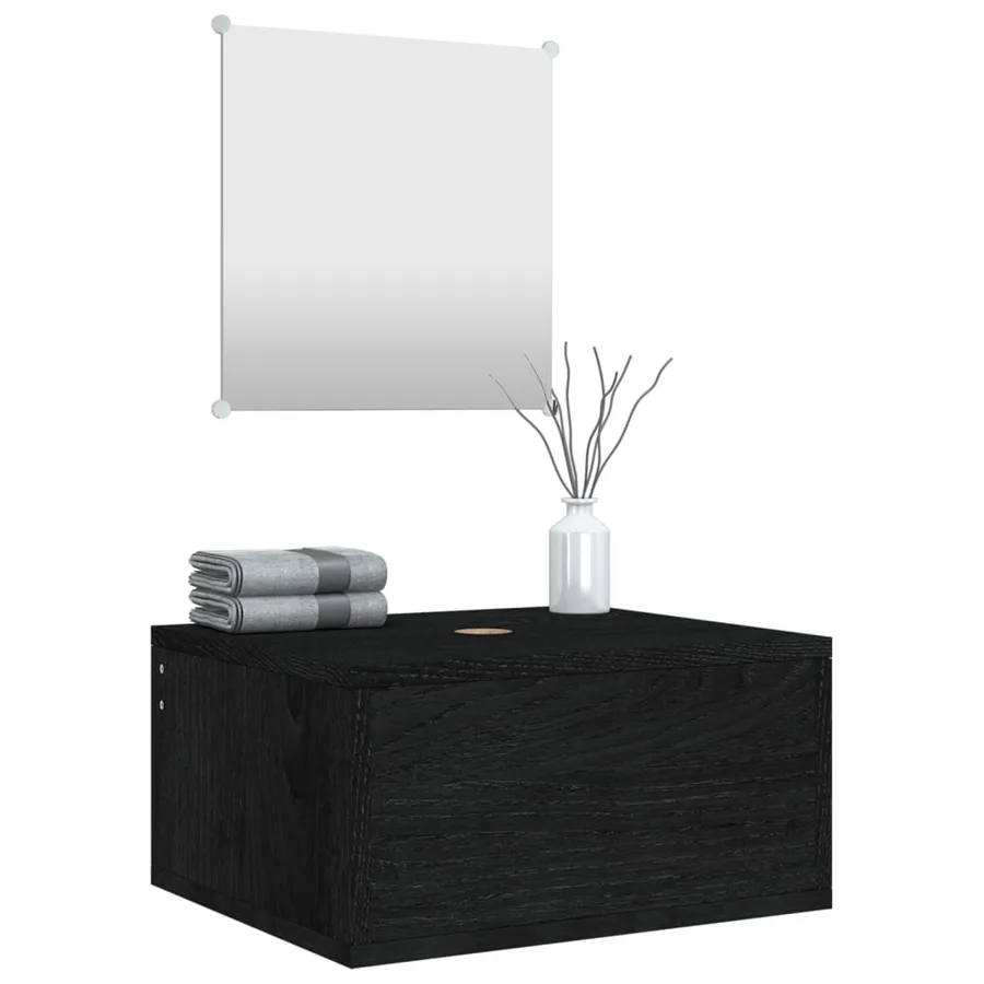 Ensemble de meubles salle de bain 2 pcs noir bois d'ingénierie - 3