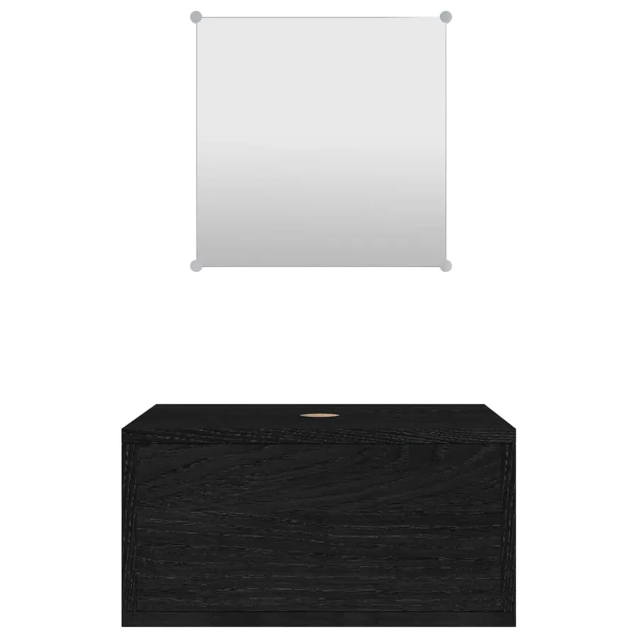 Ensemble de meubles salle de bain 2 pcs noir bois d'ingénierie - 4