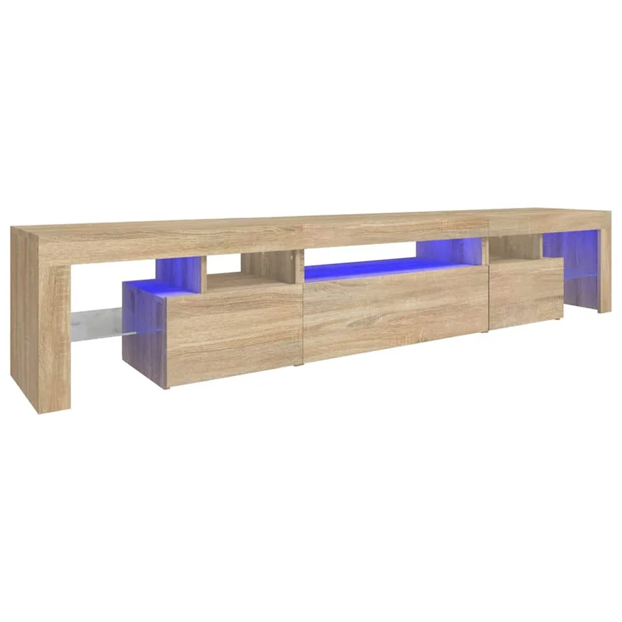 Meuble TV avec lumières LED Chêne sonoma 215x36,5x40 cm - 2