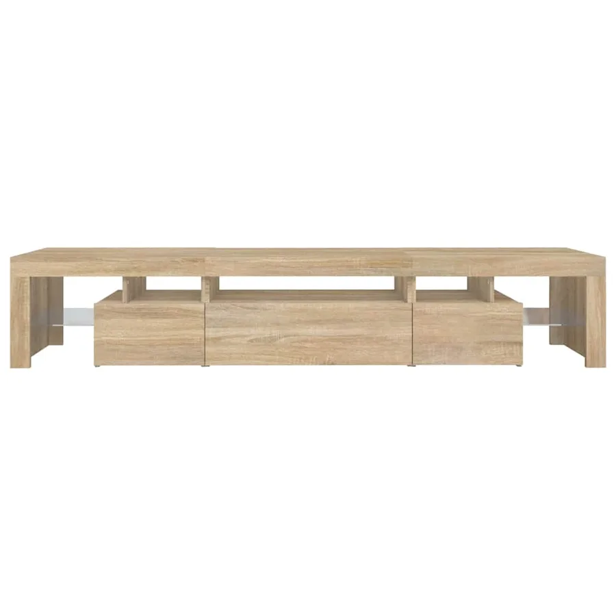 Meuble TV avec lumières LED Chêne sonoma 215x36,5x40 cm - 9
