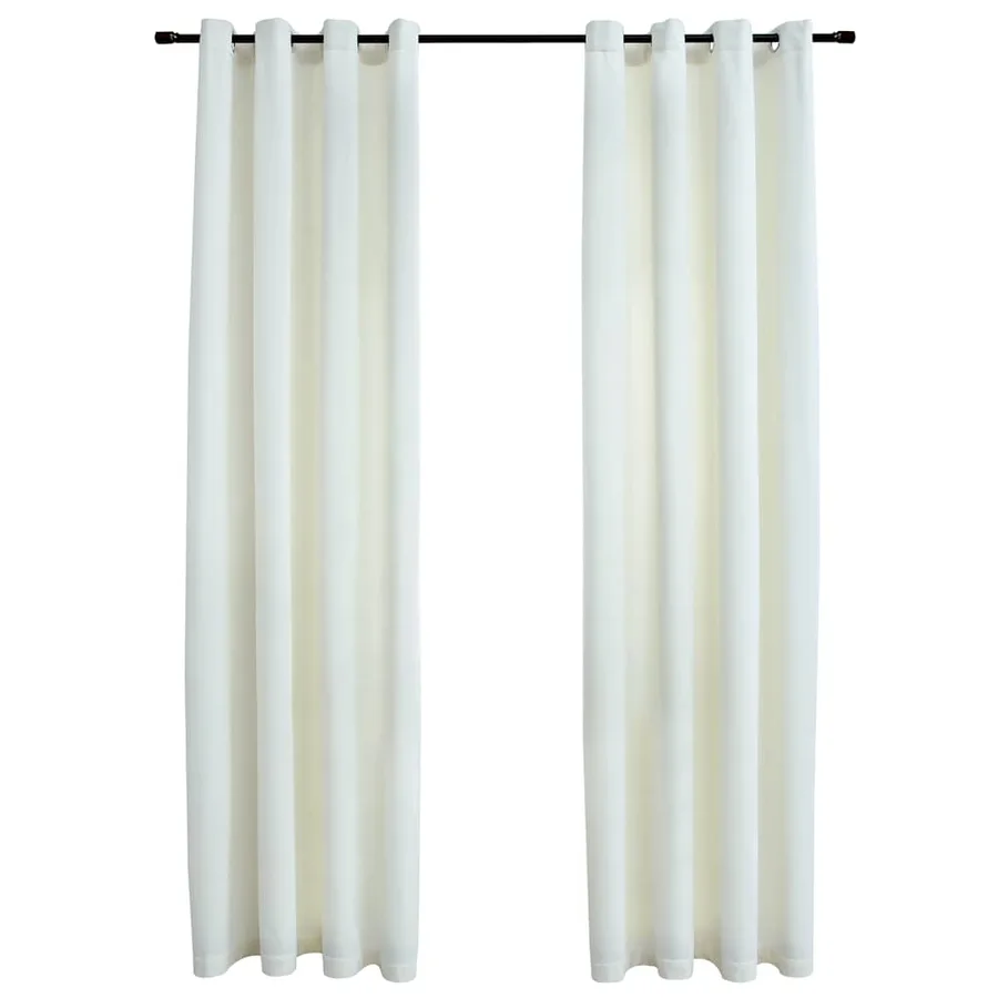 Rideaux occultants avec anneaux 2 pcs Velours Crème 140x245 cm - 2