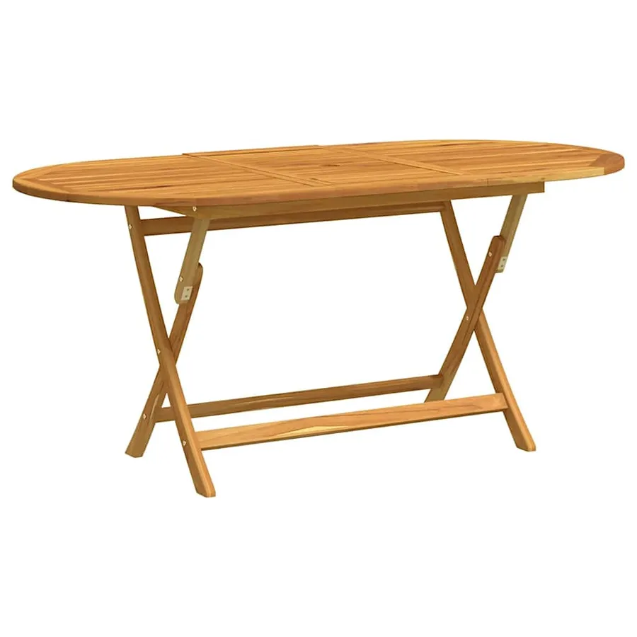 Table pliable de jardin 160x85x75 cm Bois d'eucalyptus massif - 2
