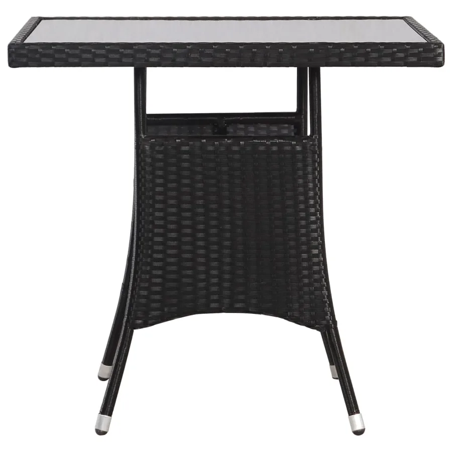 Table de jardin Noir 80x80x74 cm Résine tressée - 3