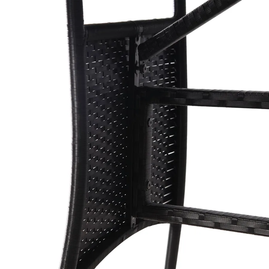 Table de jardin Noir 80x80x74 cm Résine tressée - 5