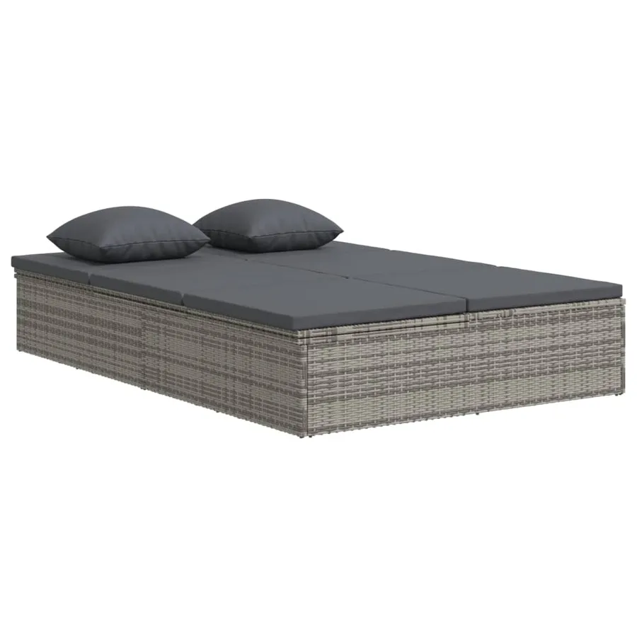 Transat convertible avec coussin Résine tressée Gris foncé - 2