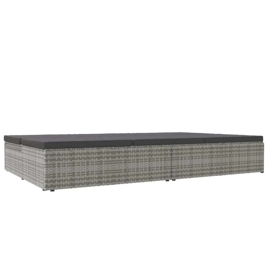 Transat convertible avec coussin Résine tressée Gris foncé - 5