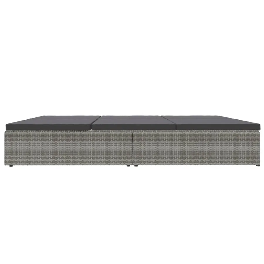 Transat convertible avec coussin Résine tressée Gris foncé - 6
