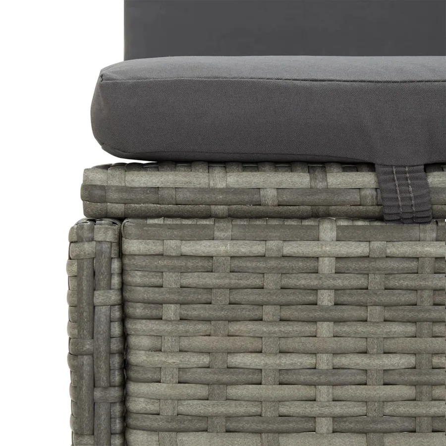 Transat convertible avec coussin Résine tressée Gris foncé - 8
