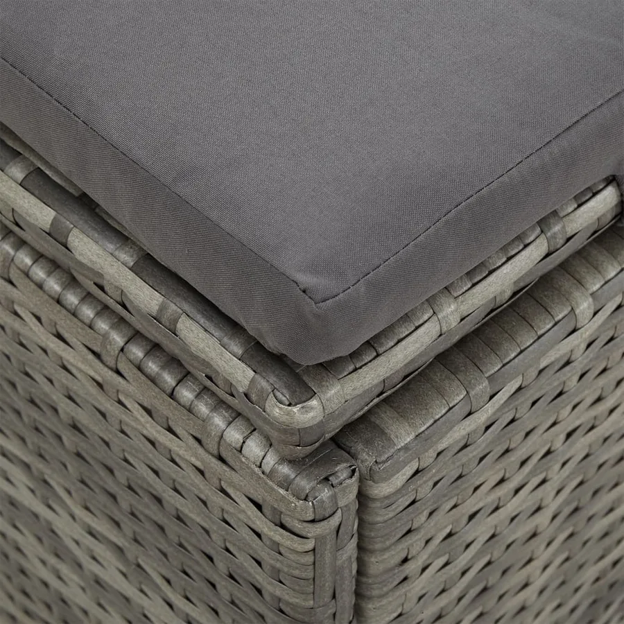 Transat convertible avec coussin Résine tressée Gris foncé - 9