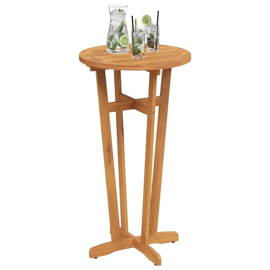 Table de bar de jardin Ø60x105 cm Bois d'acacia solide - 4
