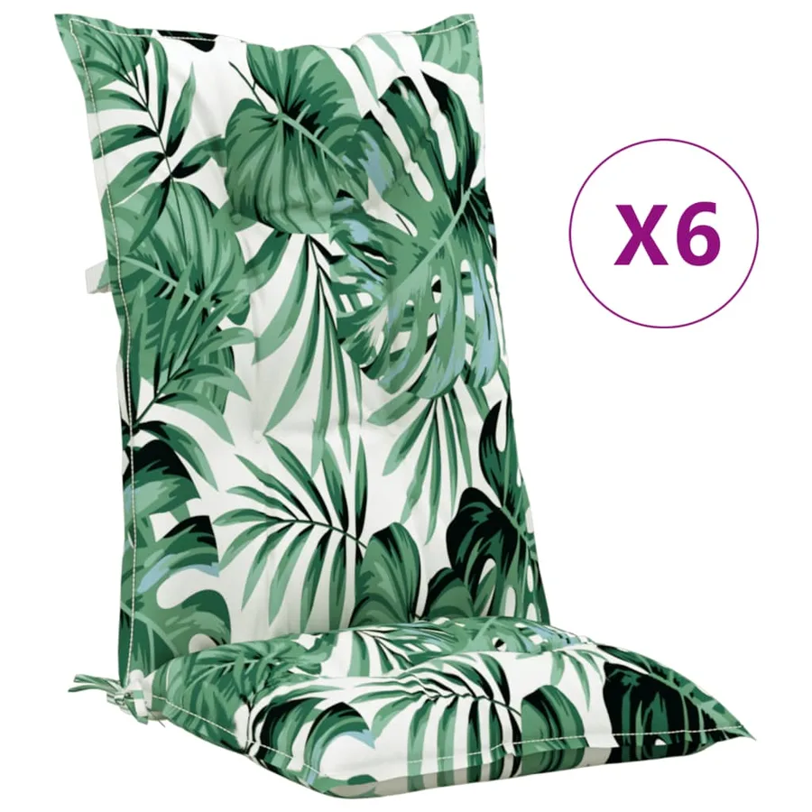 Coussins de chaise de jardin à dossier haut lot de 6 tissu - 2
