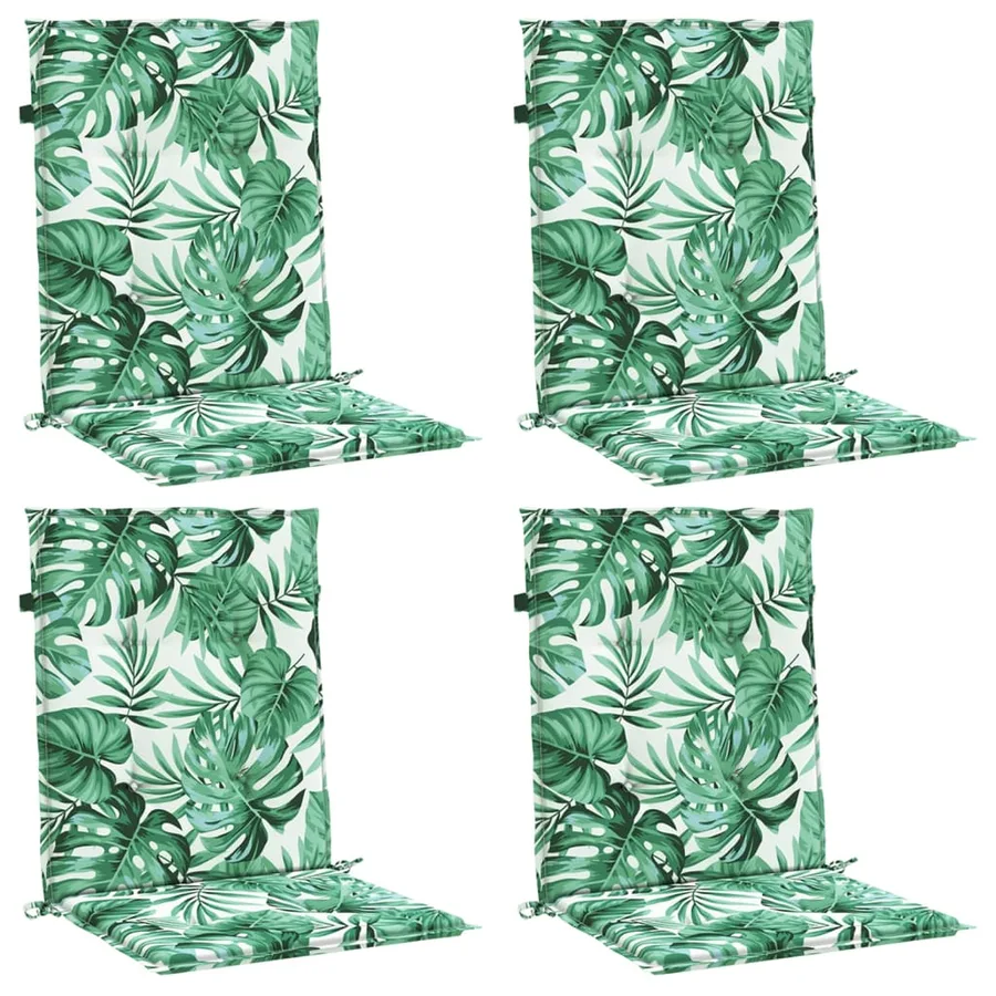 Coussins de chaise à dossier bas lot de 4 modèle de feuille - 3