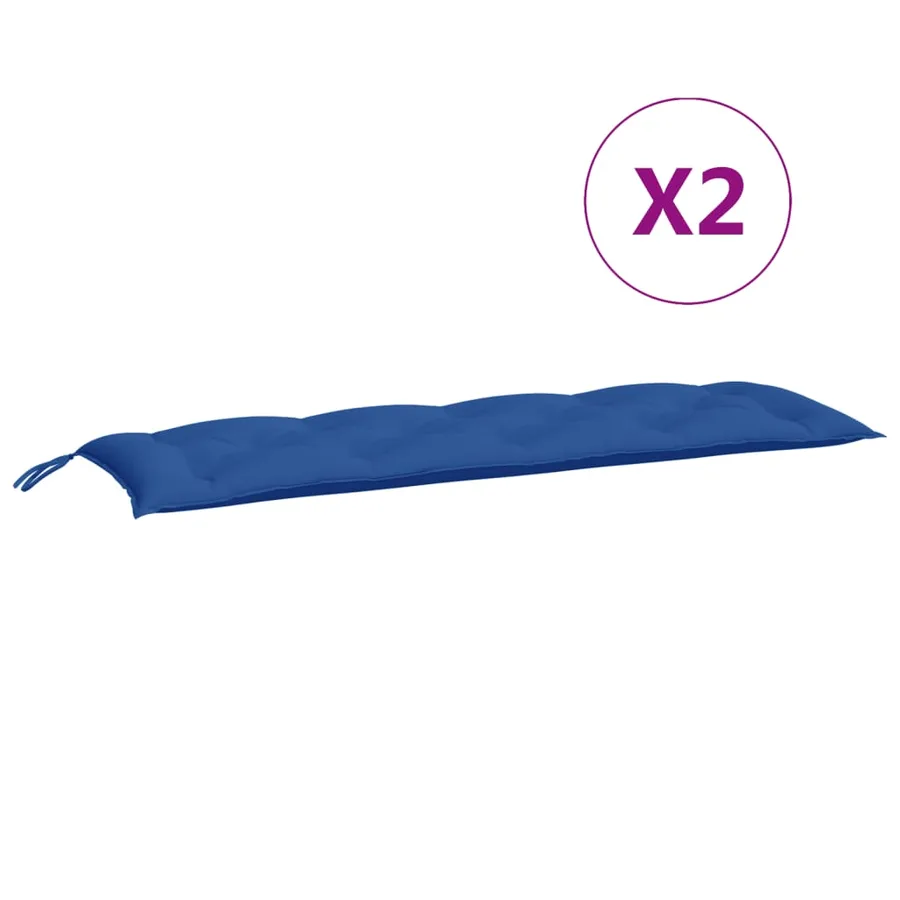 Coussins de banc jardin lot de 2 bleu 150x50x7 cm tissu Oxford - 5
