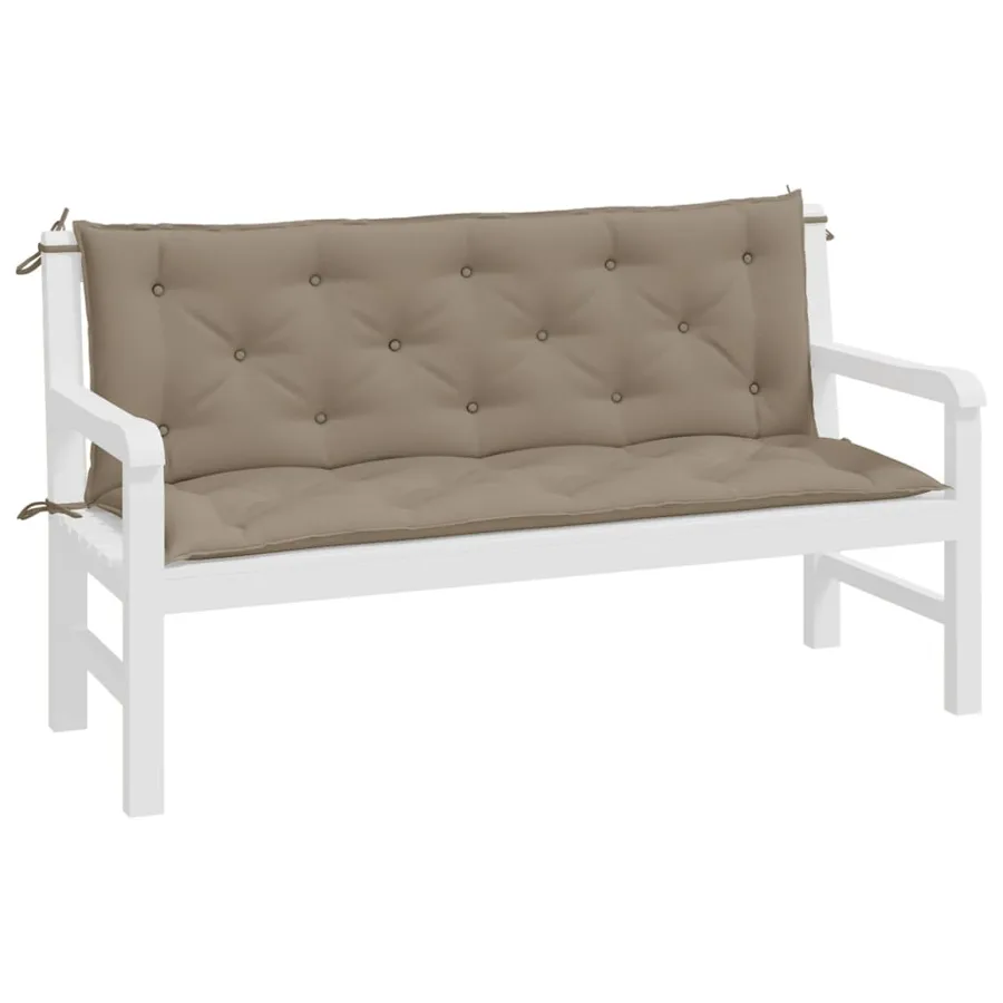 Coussins de banc jardin lot de 2 taupe 150x50x7 cm tissu Oxford - 4