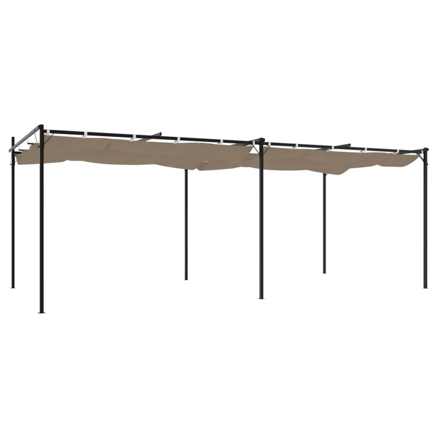 Pergola avec toit rétractable taupe 589x292x230 cm - 5