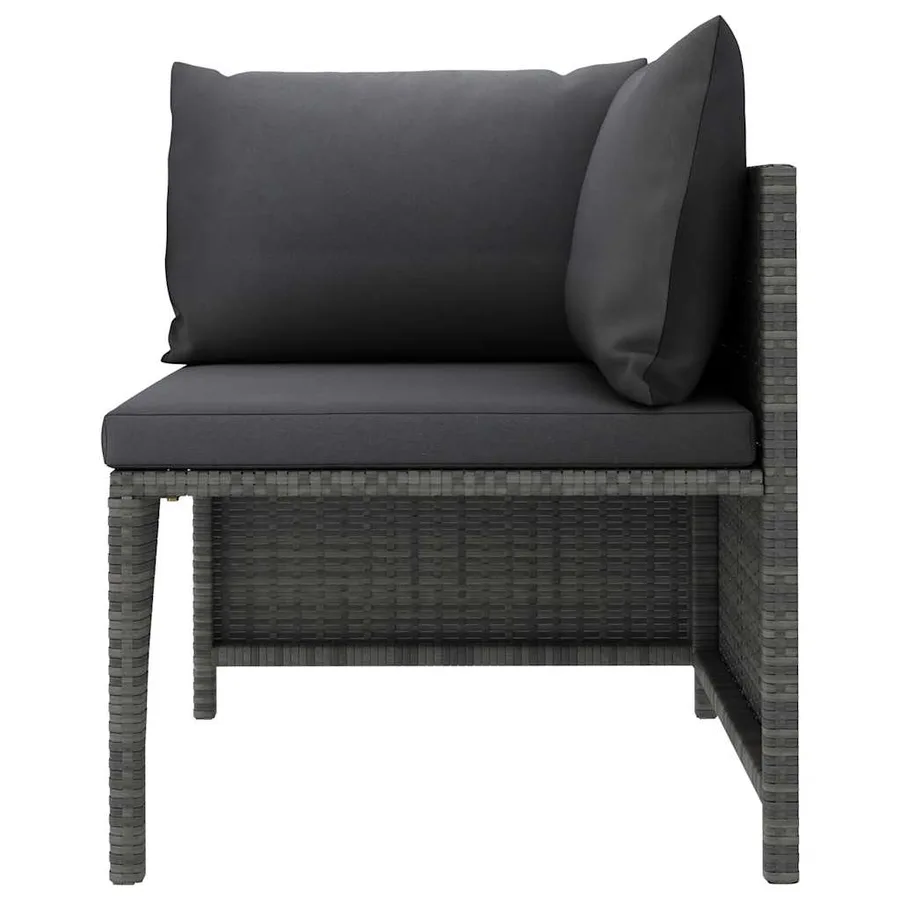 Salon de jardin 12 pcs avec coussins Résine tressée Gris - 16
