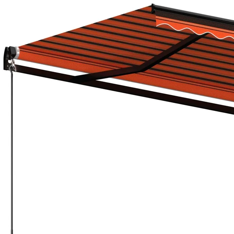 Auvent manuel rétractable 600x300 cm Orange et marron - 5