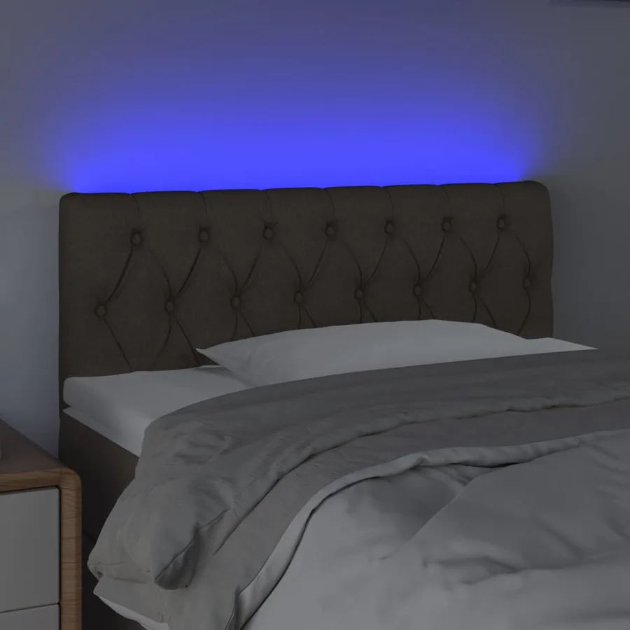 Tête de lit à LED Taupe 100x7x78/88 cm Tissu - 3
