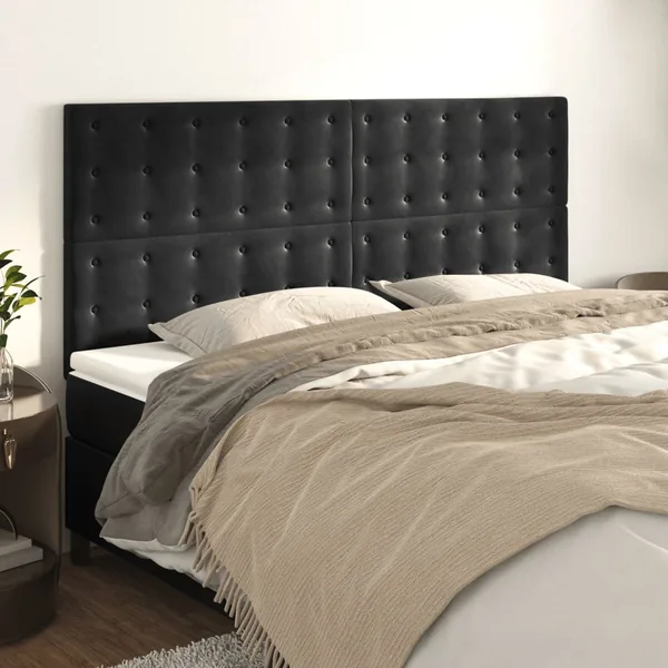 Tête de lit Noir 180x5x118/128 cm Velours