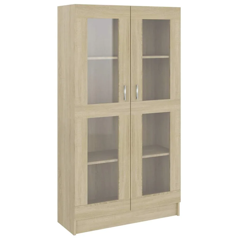 Armoire à vitrine Chêne sonoma 82,5x30,5x150 cm Bois ingénierie - 2
