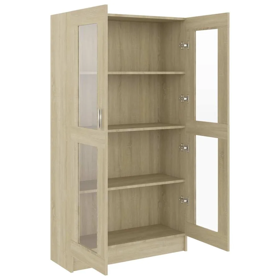 Armoire à vitrine Chêne sonoma 82,5x30,5x150 cm Bois ingénierie - 4