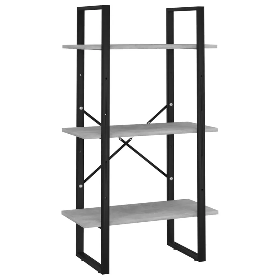 Étagère de rangement gris béton 60x30x105 cm bois d'ingénierie - 2