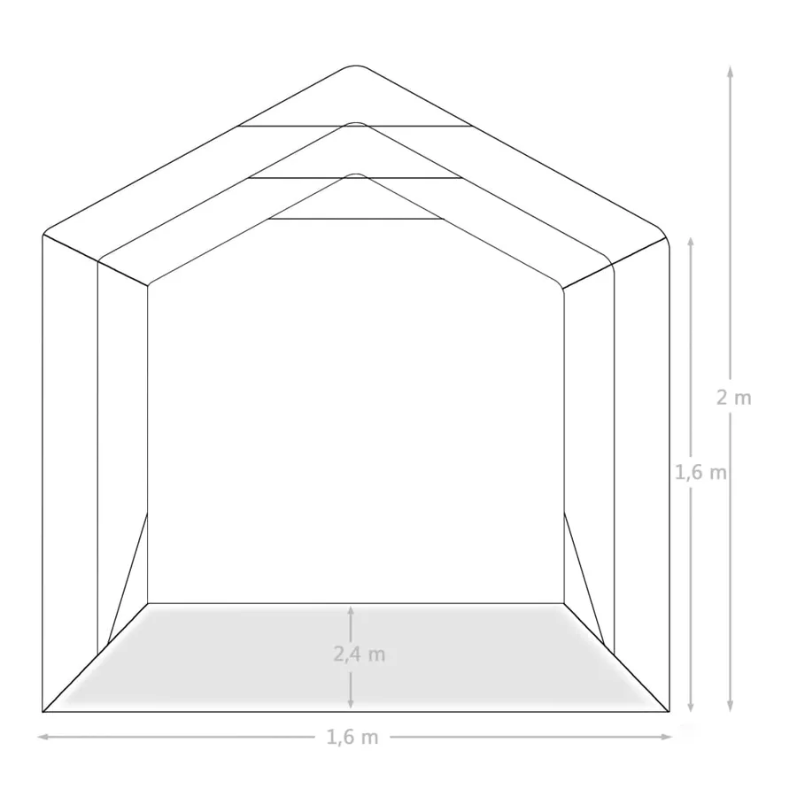 Tente de garage PVC 1,6x2,4 m Vert - 10