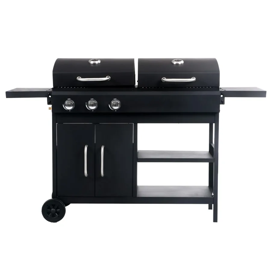 Barbecue gril combo à gaz et au charbon avec 3 brûleurs - 3