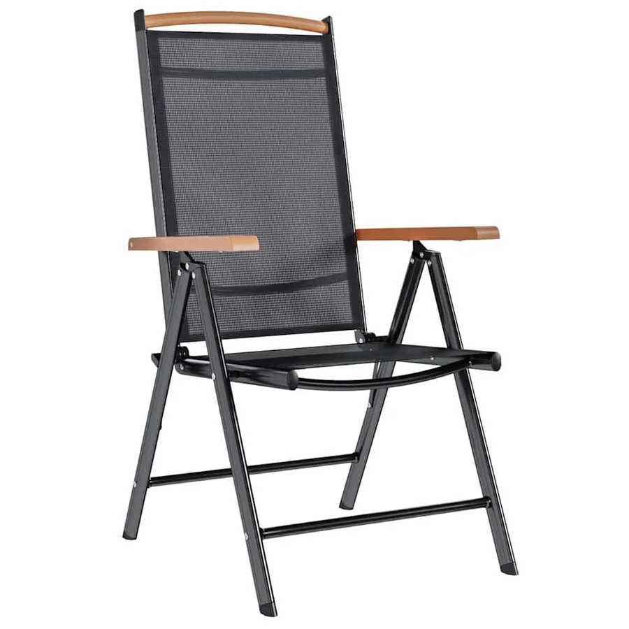 Chaises de jardin pliables lot de 6 Textilène Noir - 3