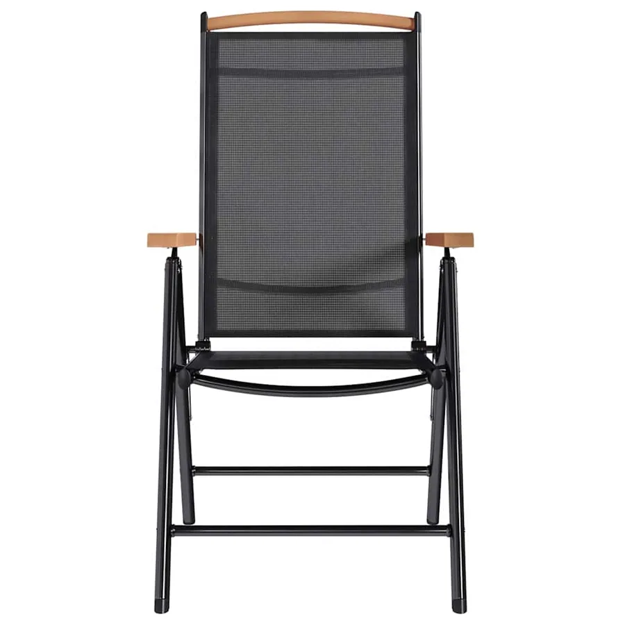 Chaises de jardin pliables lot de 6 Textilène Noir - 4