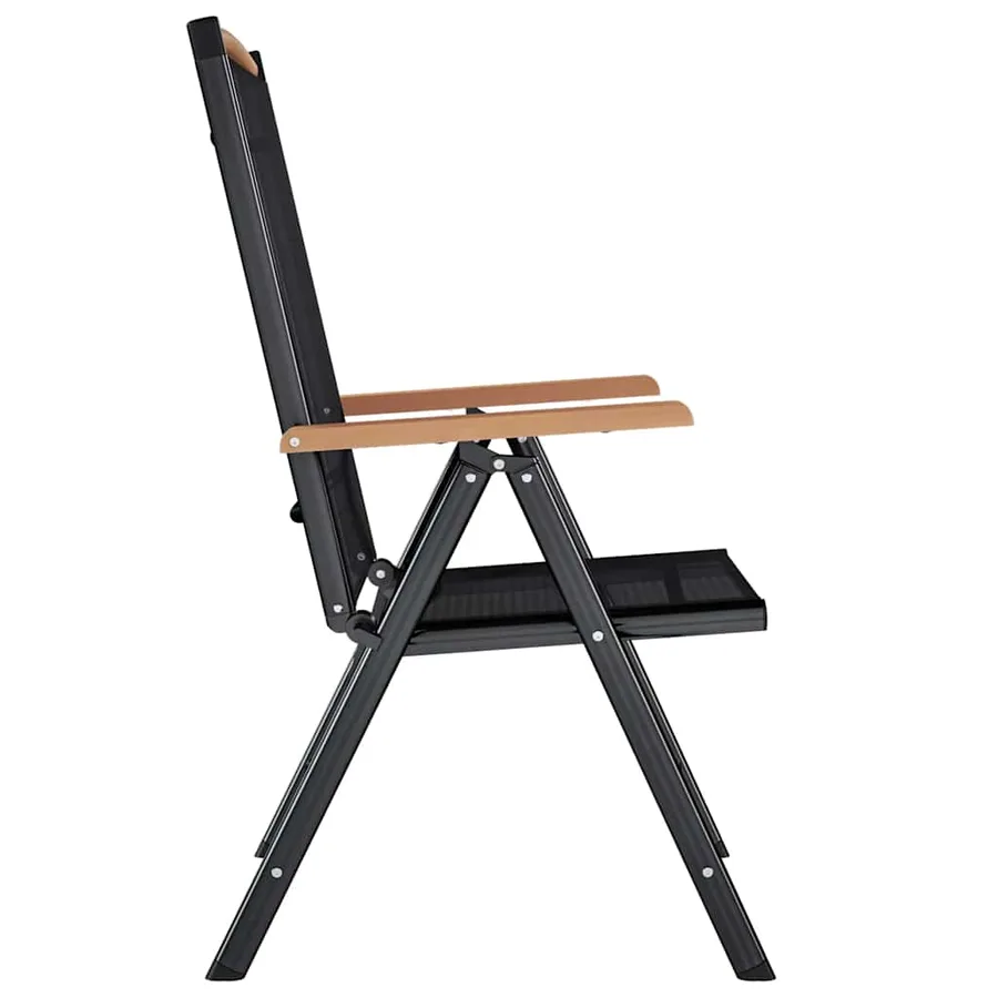Chaises de jardin pliables lot de 6 Textilène Noir - 5