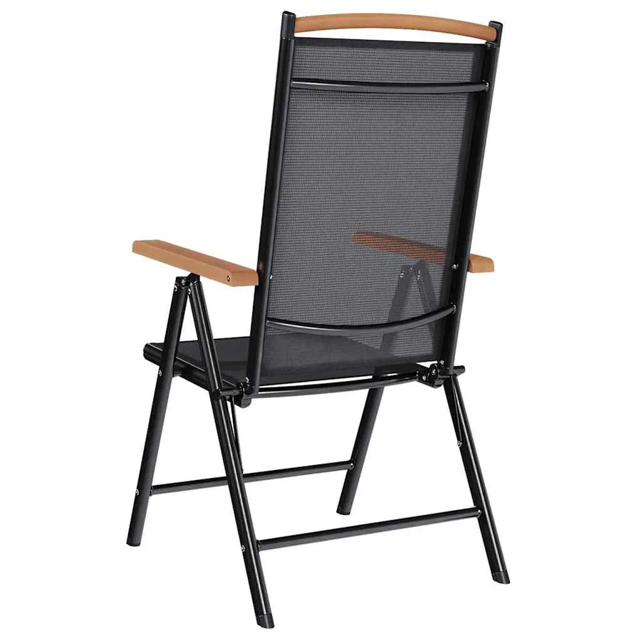 Chaises de jardin pliables lot de 6 Textilène Noir - 6