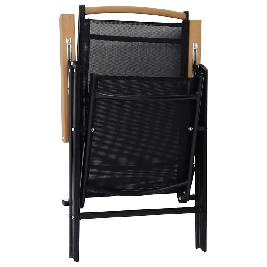 Chaises de jardin pliables lot de 6 Textilène Noir - 9