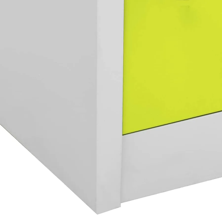 Armoire à casiers Gris clair et vert 90x45x92,5 cm Acier - 7