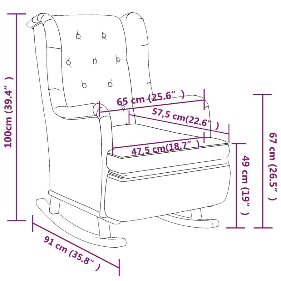 Fauteuil avec pieds à bascule et tabouret Gris foncé Tissu - 8