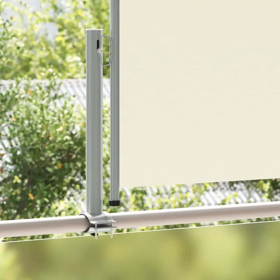 Auvent latéral rétractable de patio 100 x 300 cm Blanc cassé - 3