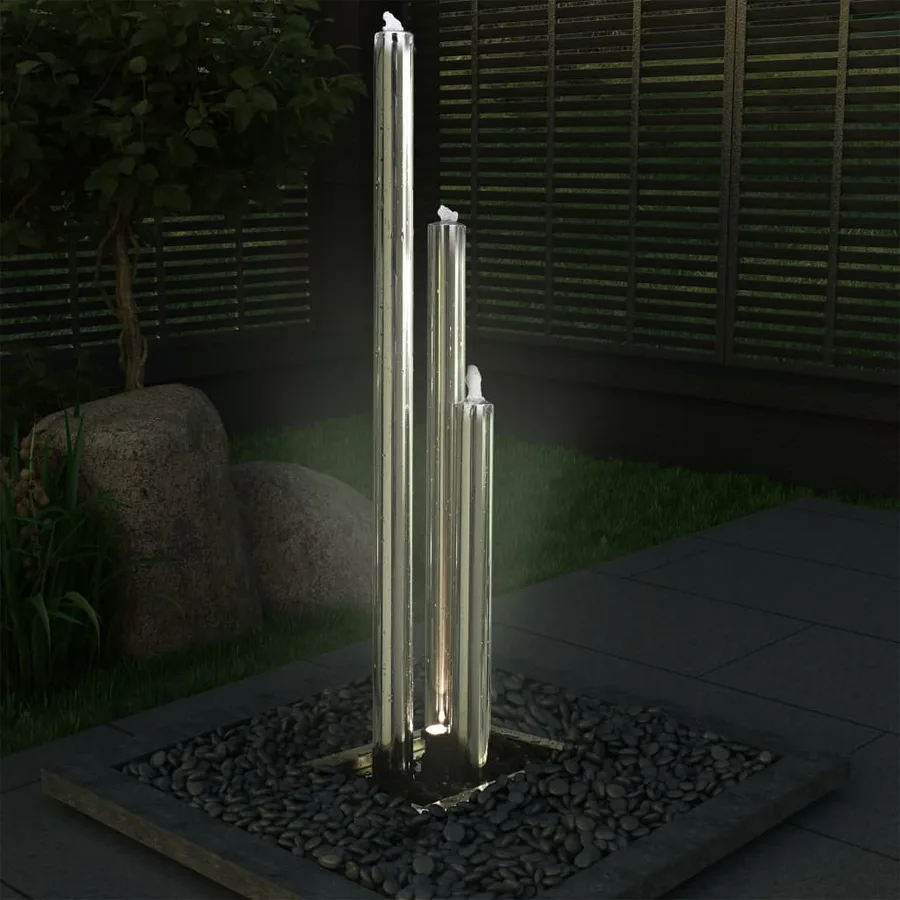 Fontaine de jardin Argenté 48x34x153 cm Acier inoxydable - 11