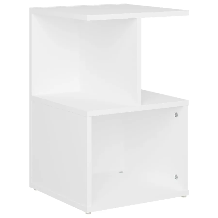 Table de chevet blanc 35x35x55 cm bois ingénierie - 2