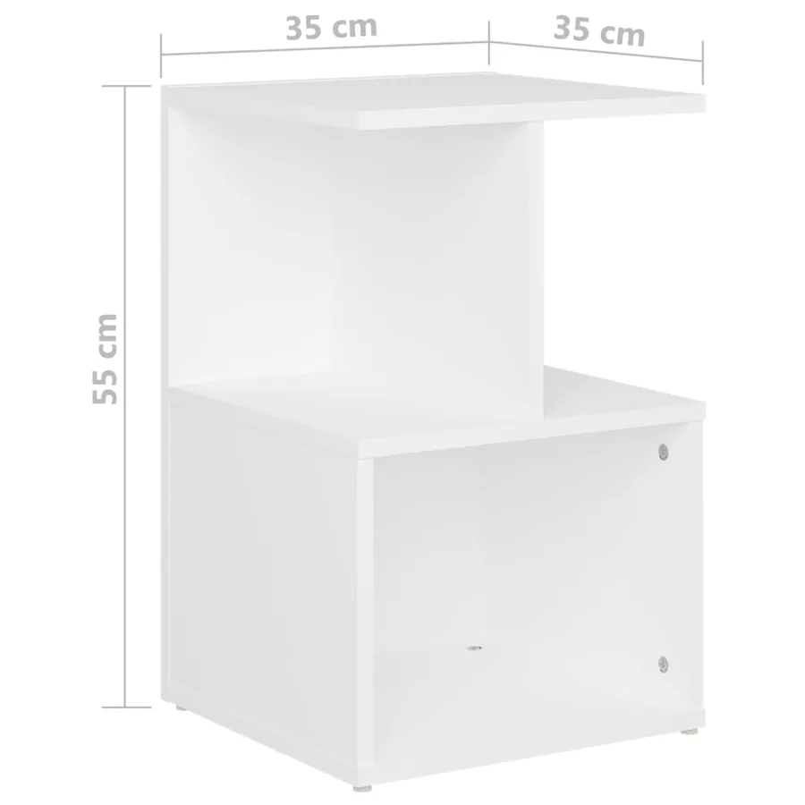 Table de chevet blanc 35x35x55 cm bois ingénierie - 6