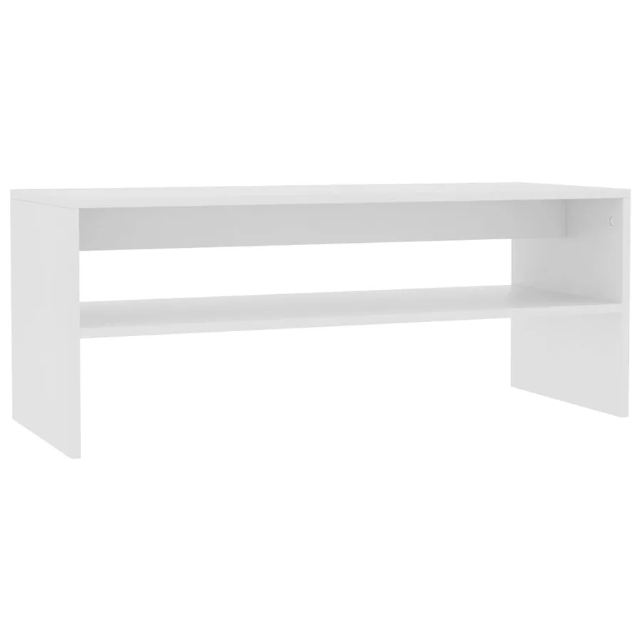 Table basse Blanc 100x40x40 cm Bois d'ingénierie - 2