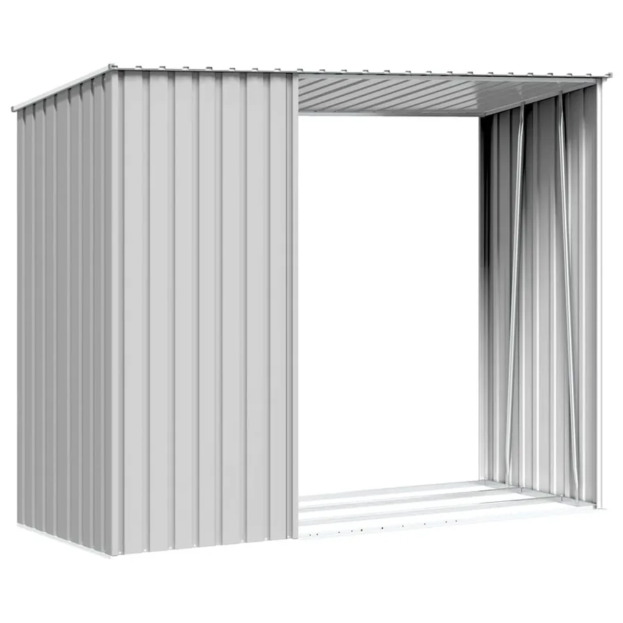 Abri à bois de jardin Gris 245x98x159 cm Acier galvanisé - 8