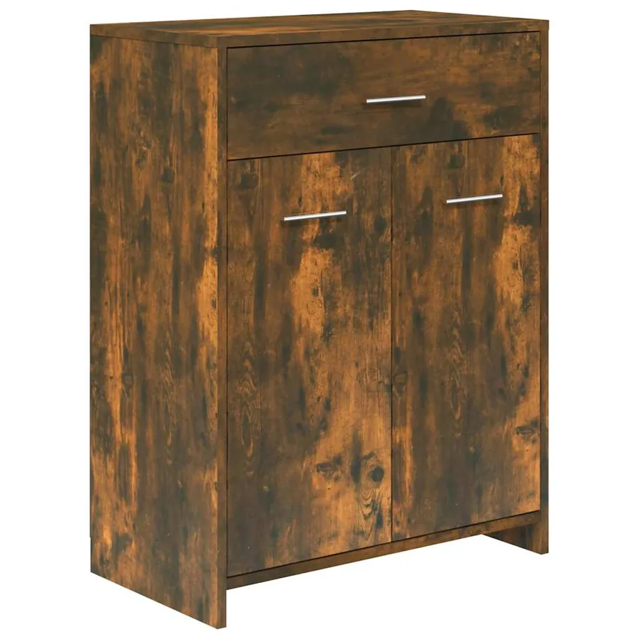 Armoire de bain Chêne fumé 60x33x80 cm Bois d'ingénierie - 2