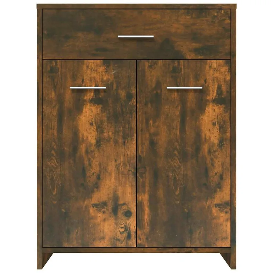 Armoire de bain Chêne fumé 60x33x80 cm Bois d'ingénierie - 5