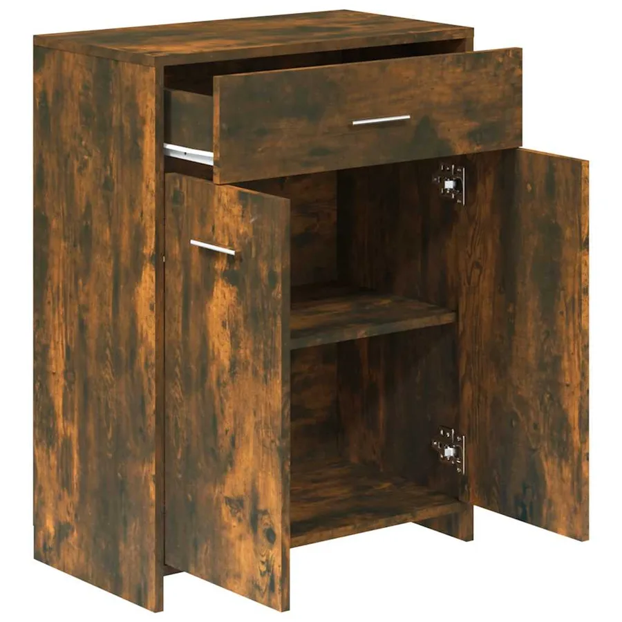 Armoire de bain Chêne fumé 60x33x80 cm Bois d'ingénierie - 6