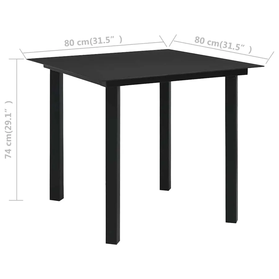 Ensemble à manger d'extérieur 5 pcs résine tressée et verre - 14
